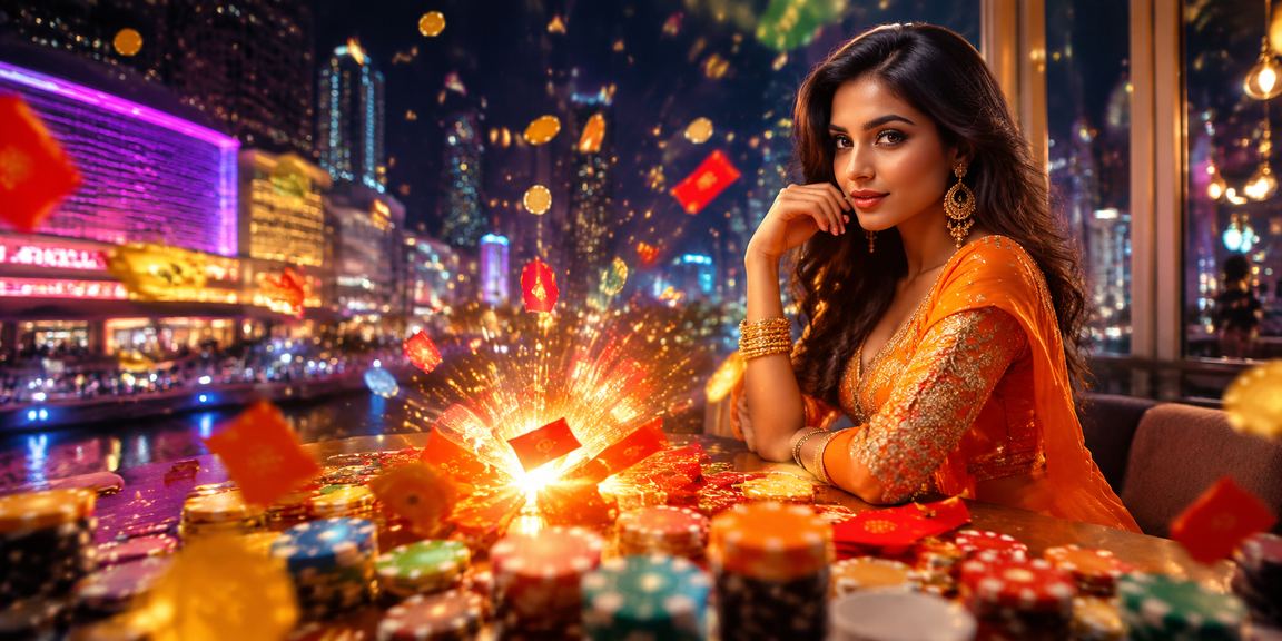 Neon lights in Mumbai Bandra with festive red envelopes